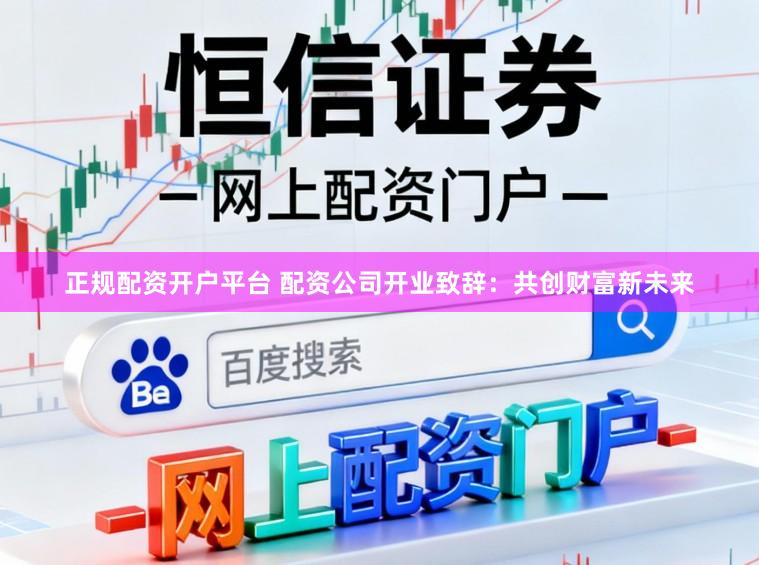 正规配资开户平台 配资公司开业致辞：共创财富新未来